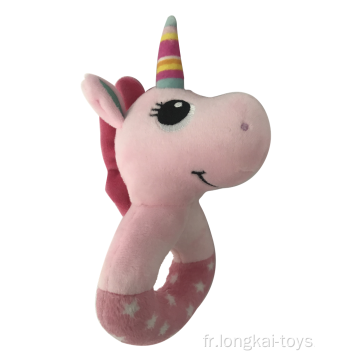 Hochet Licorne Rose en Peluche